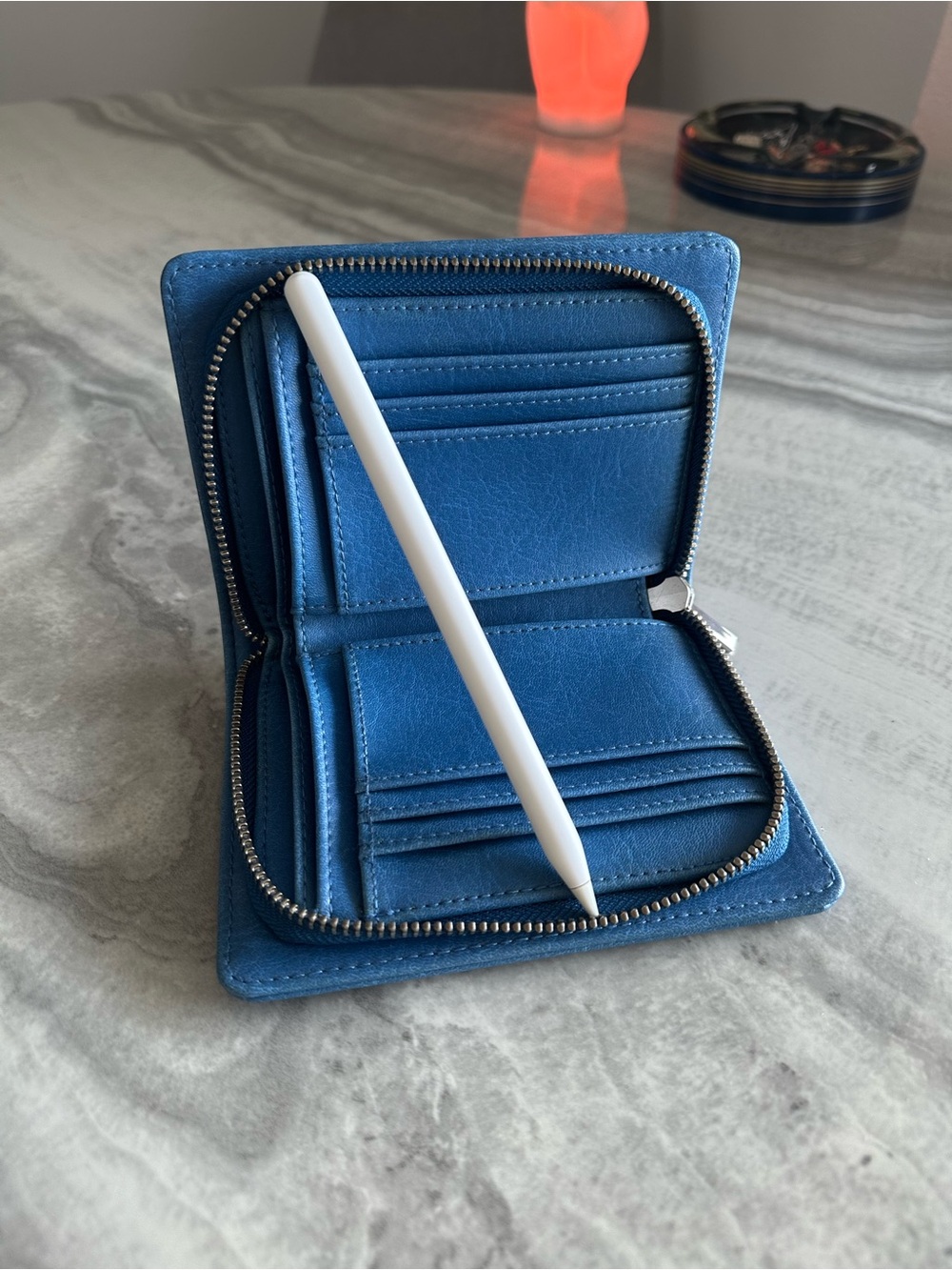 Matt & Nat Blue Compact Zip Wallet - Picture 6 of 10